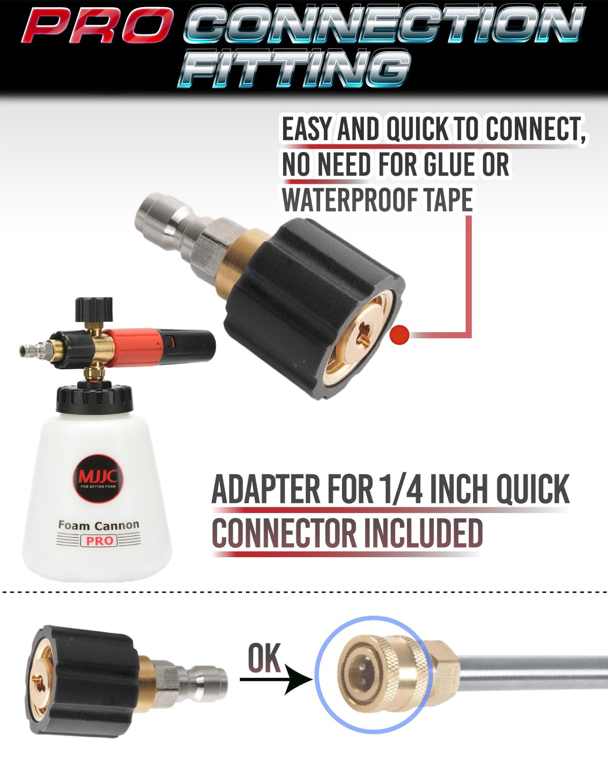 MJJC Foam Cannon Pro V2.0 nozzle system supports adjustable density across pressures