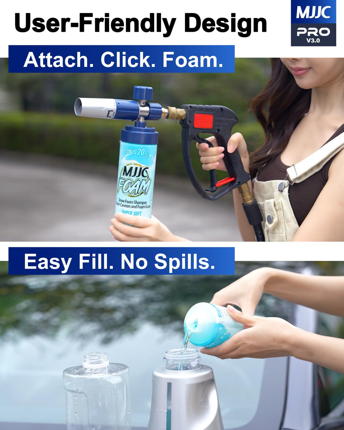 MJJC PRO V3.0 three nozzles cover a wide pressure range.