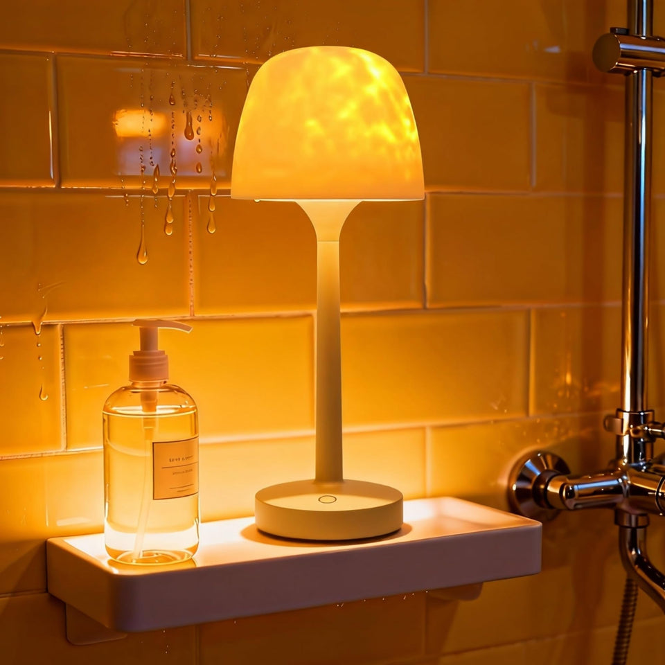 MKIIACH Ocean Wave Projector Shower Light projecting calming waves on bathroom walls