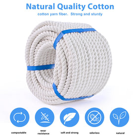 MKMJ white cotton rope doubles as clothesline and hanging line.
