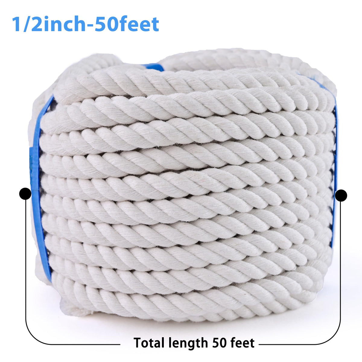 MKMJ white cotton rope as a pet toy and playful accessory.