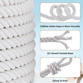MKMJ white cotton rope used for swing setup and knotting.
