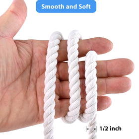 MKMJ white cotton rope for tug of war with smooth handling.