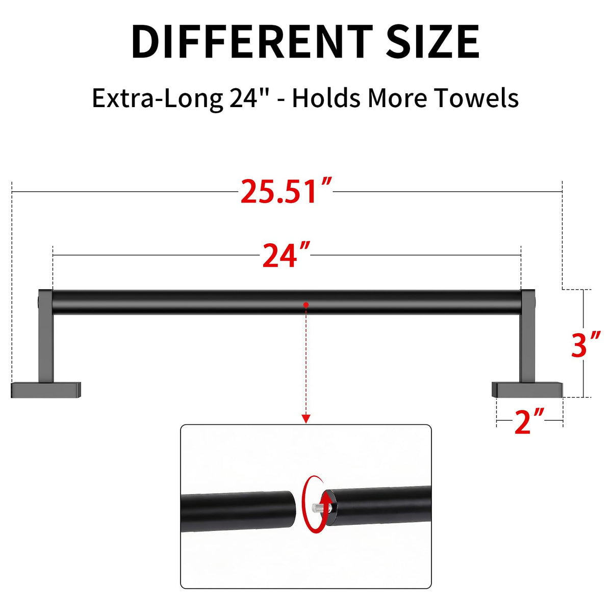 MKO endurance aluminum construction, rust-resistant for durable bathroom racks.