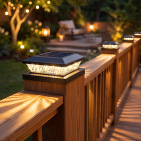 Mlambert black post caps offer modern farmhouse charm on fences
