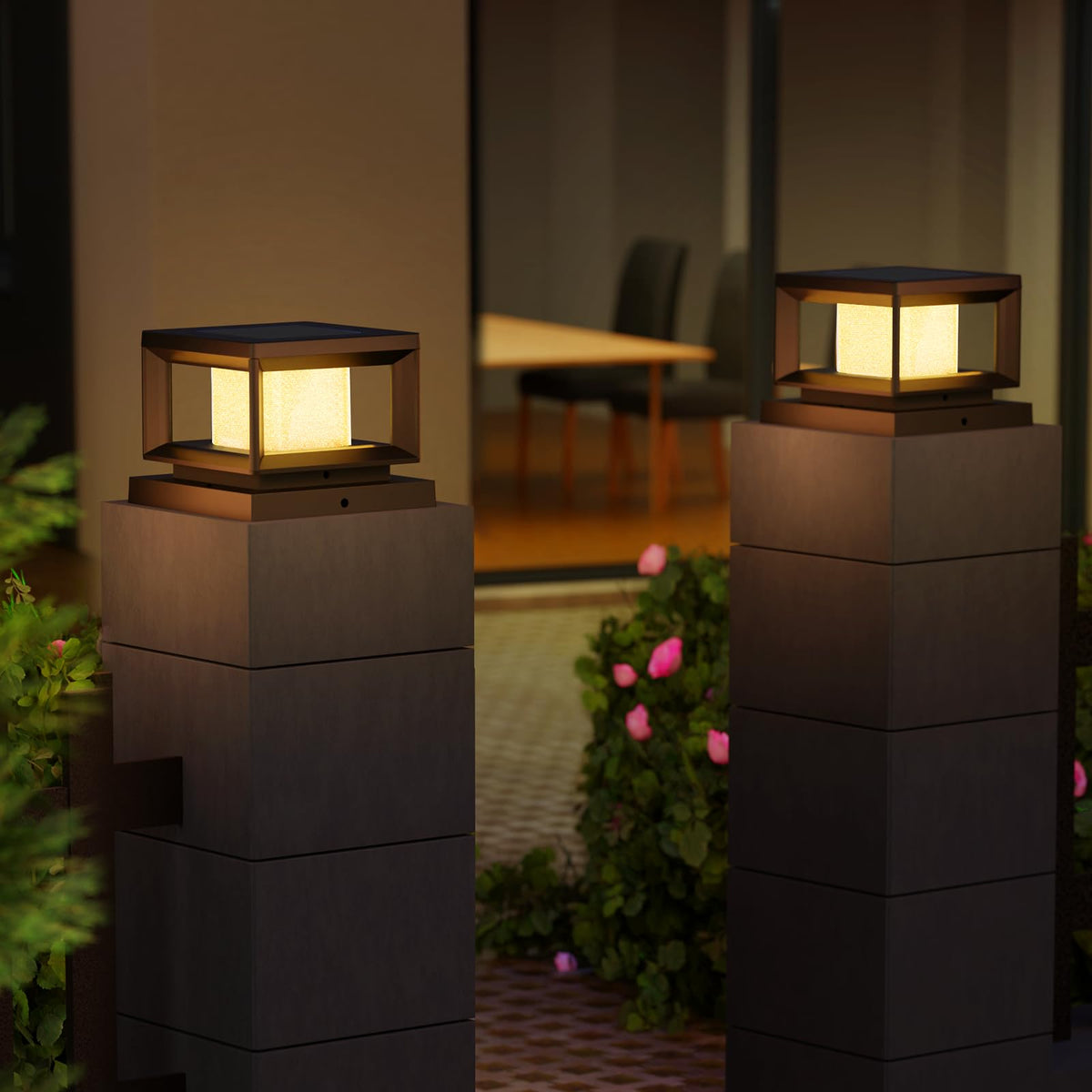 Mlambert diamond light effect delivers sparkling night glow along fences