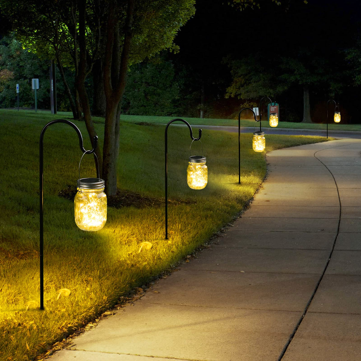 Mlambert warm-white glow from mason jar lights creating soft ambiance