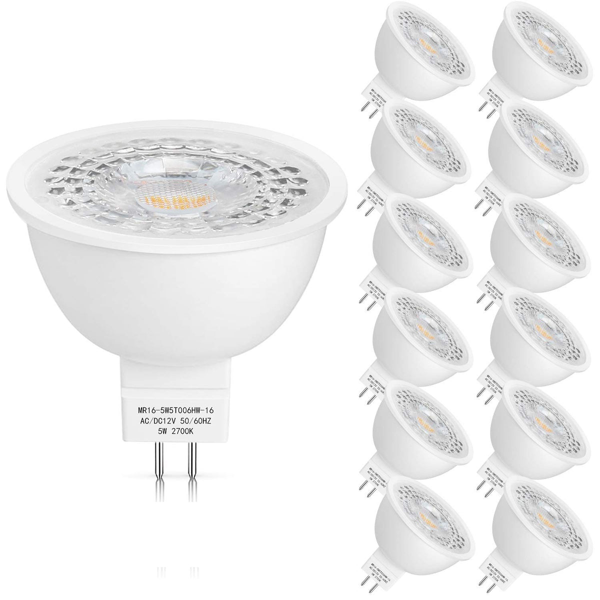 Mlambert MR16 LED bulbs 12V 5W with GU5.3 base, ideal for landscape lighting.