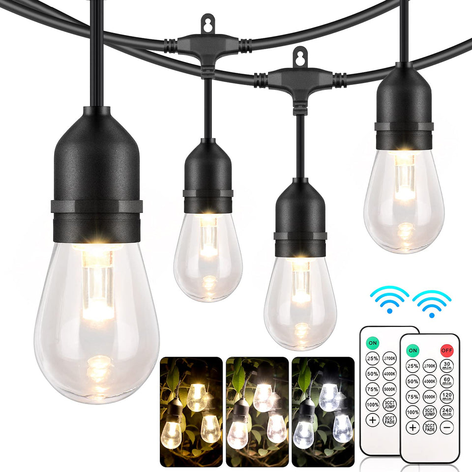 Mlambert outdoor LED dimmable string lights create versatile patio ambiance