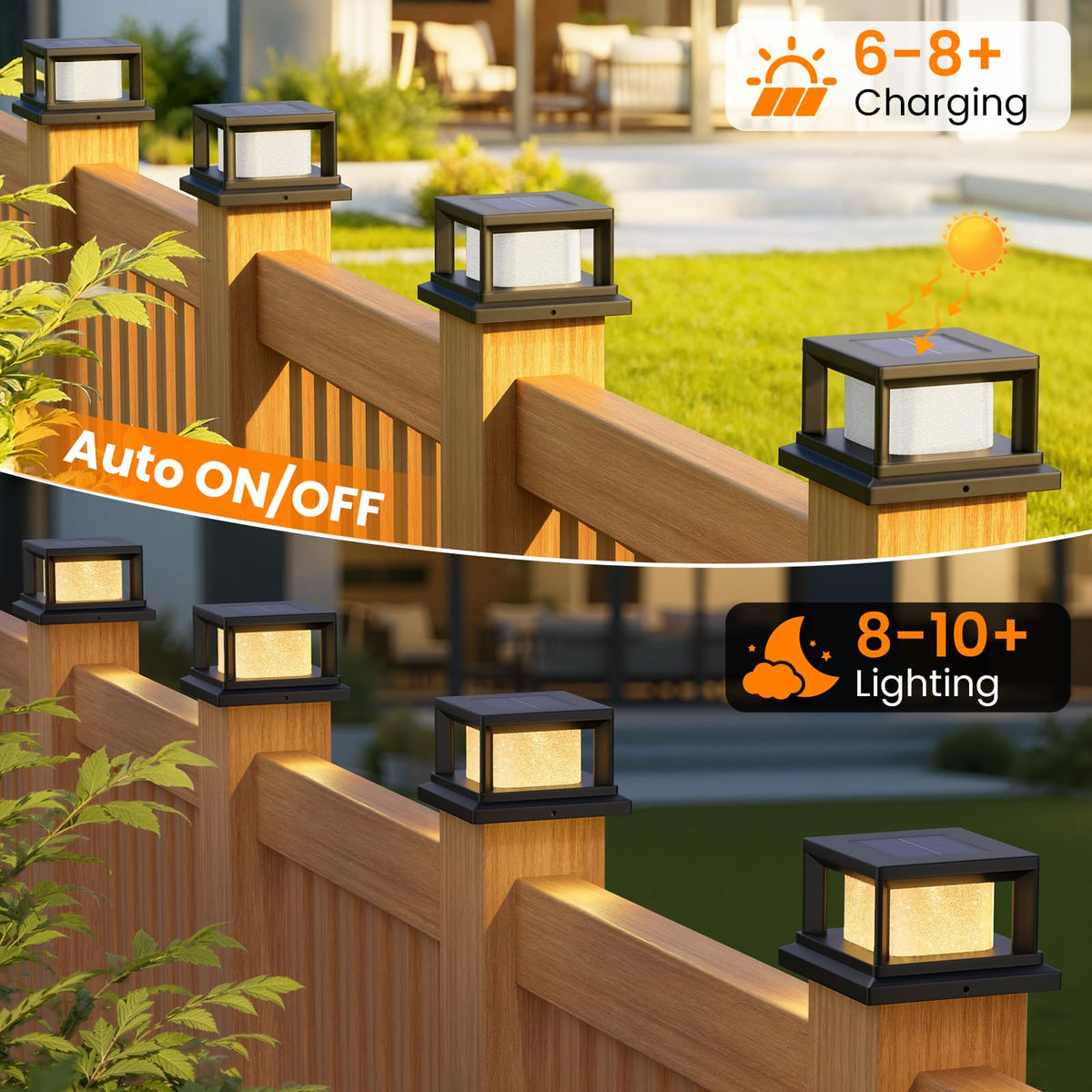 Mlambert post cap light compatible with wood and vinyl posts for easy upgrades