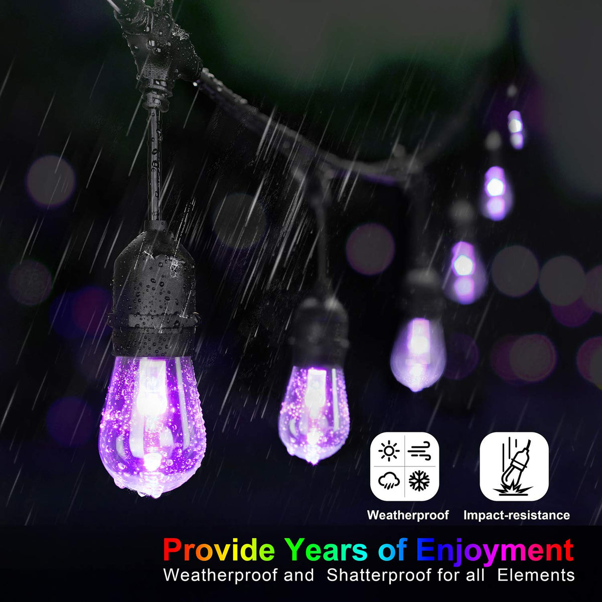 Mlambert shatterproof Edison bulbs providing safe, durable outdoor glow