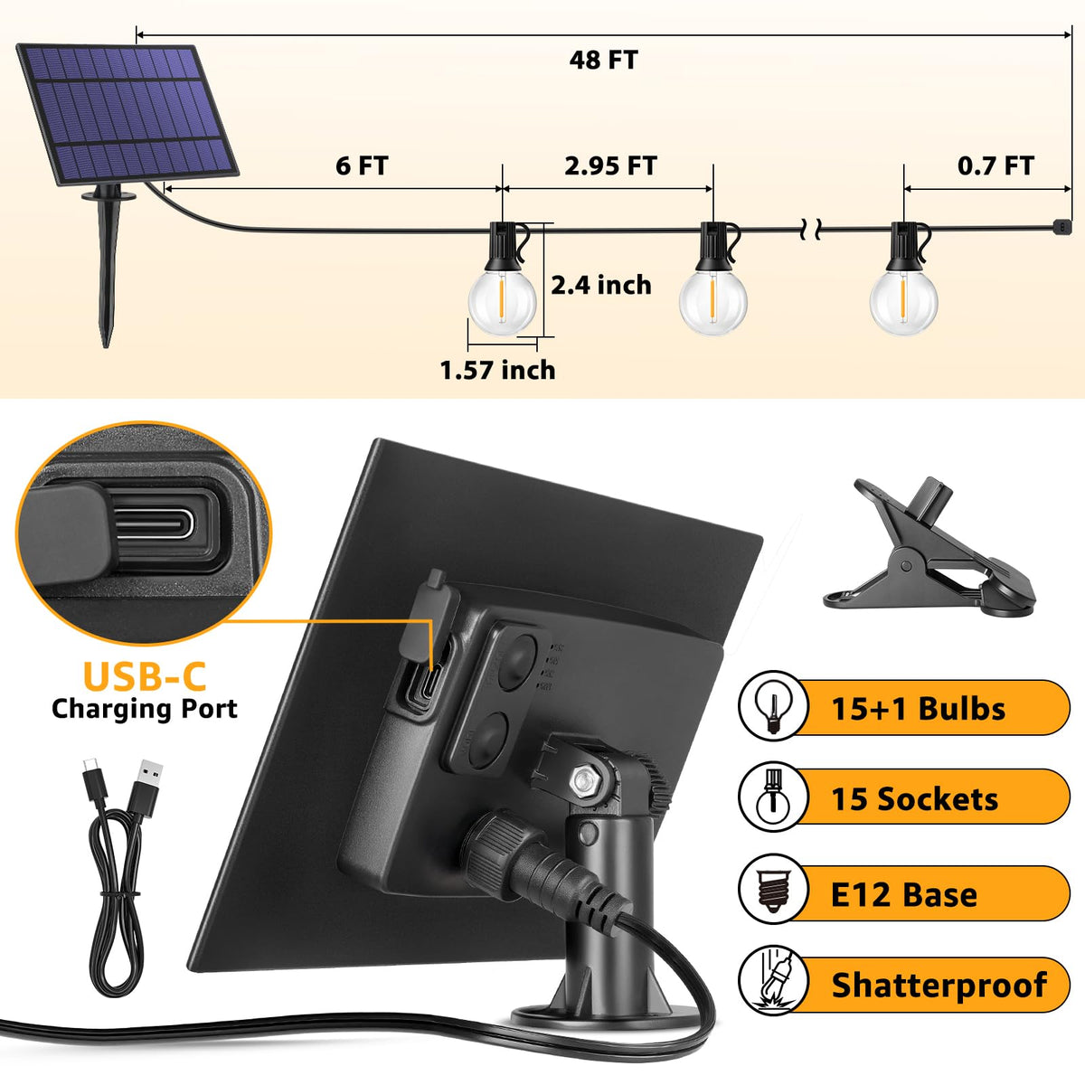 Mlambert shatterproof G40 bulbs withstand outdoor conditions for lasting glow.