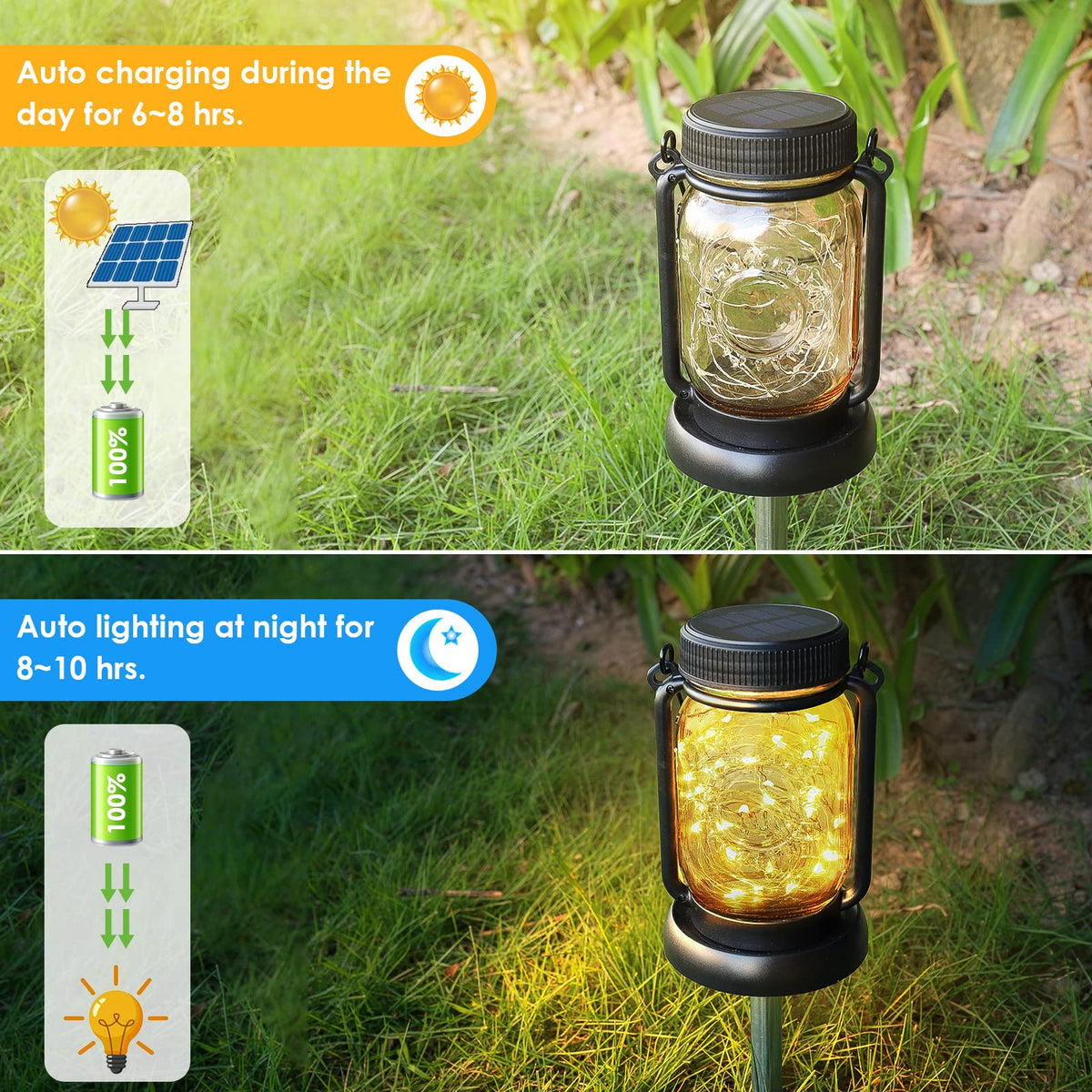 Mlambert lantern with stake included for garden pathway lighting