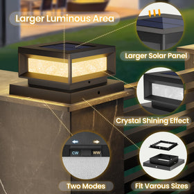 Mlambert solar post cap lights on a 4x4 vinyl post showing compatibility