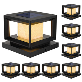 Mlambert solar post light 8-pack with diamond glow lens brightens pathways