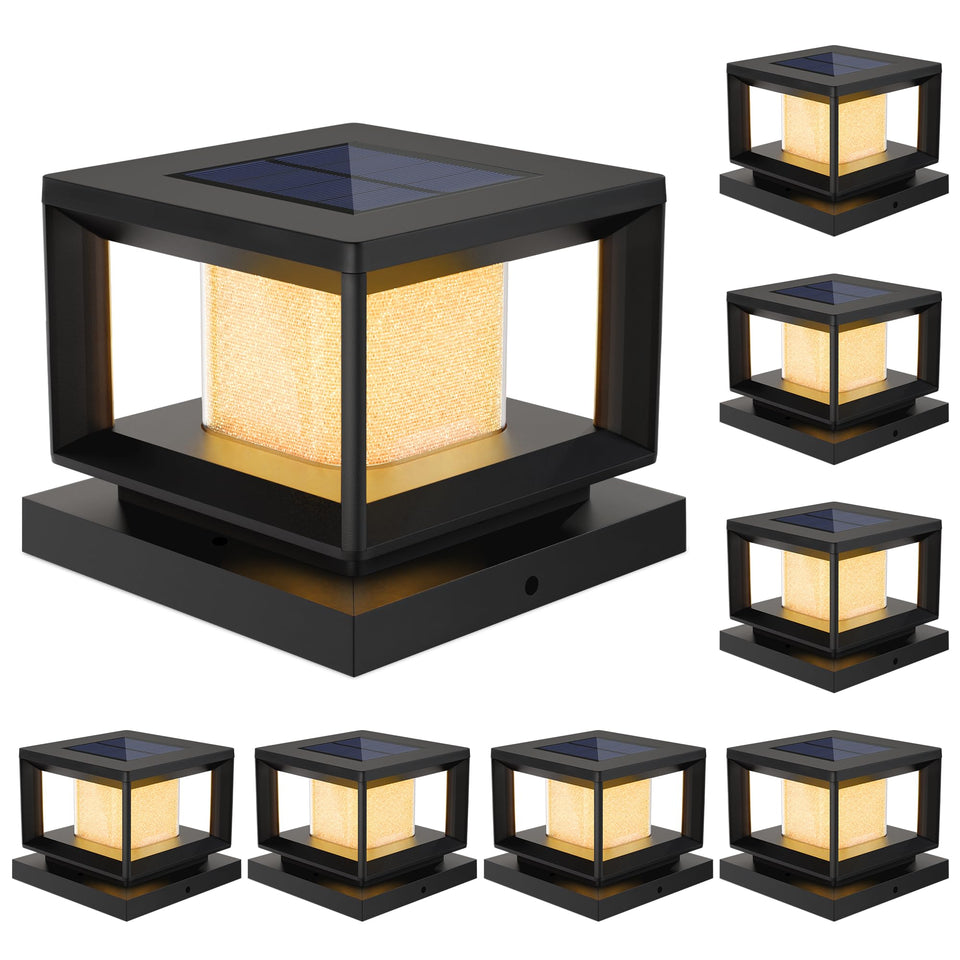 Mlambert solar post light 8-pack with diamond glow lens brightens pathways