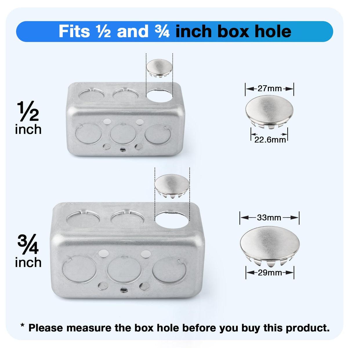 Mlhezy nickel-plated steel knockout seal shows durable construction.