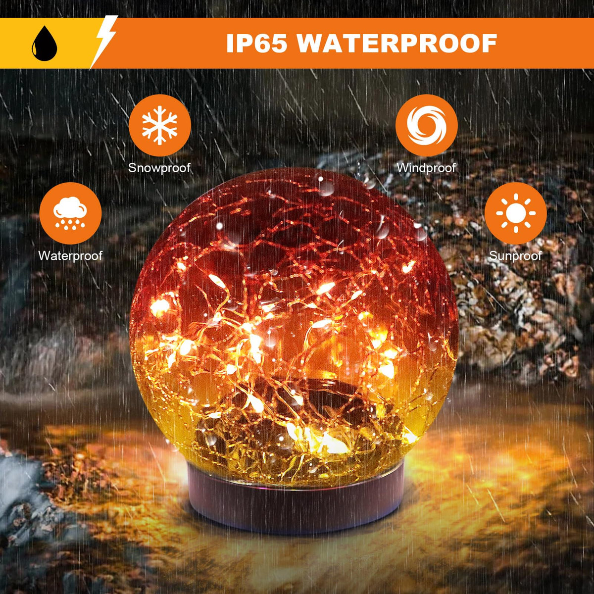 MLKNK outdoor solar orbs provide weatherproof ambiance for patios and gardens