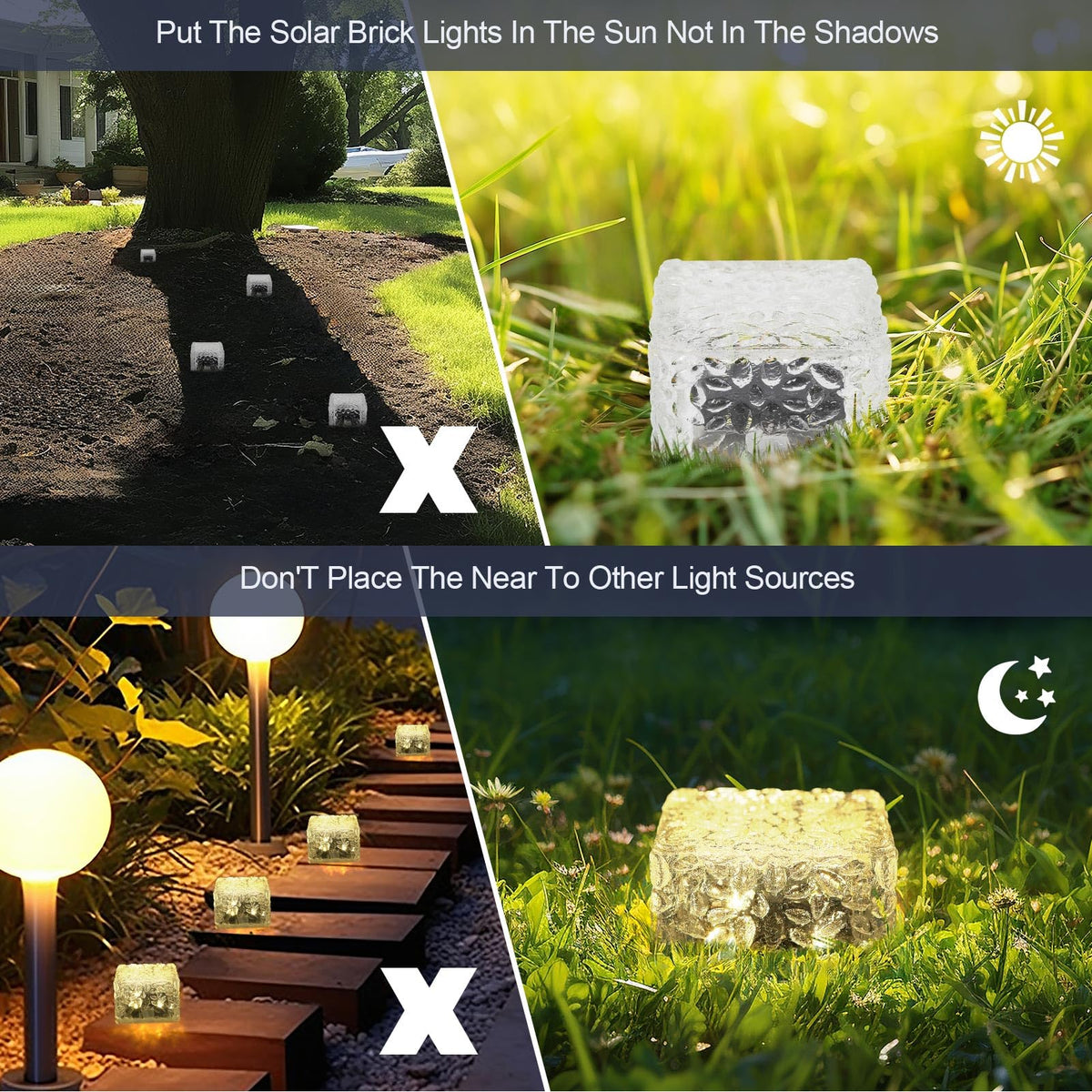 MLKNK Solar Brick Light six-pack shows durable LED bricks for your yard.