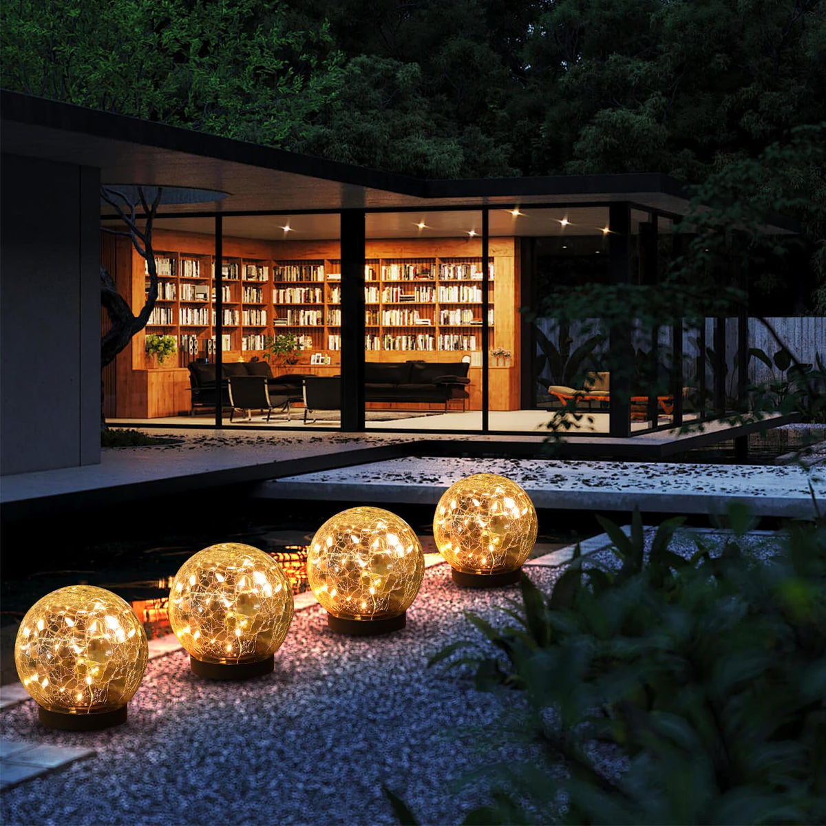 MLKNK waterproof solar orb patio lighting offers weatherproof charm for terraces.