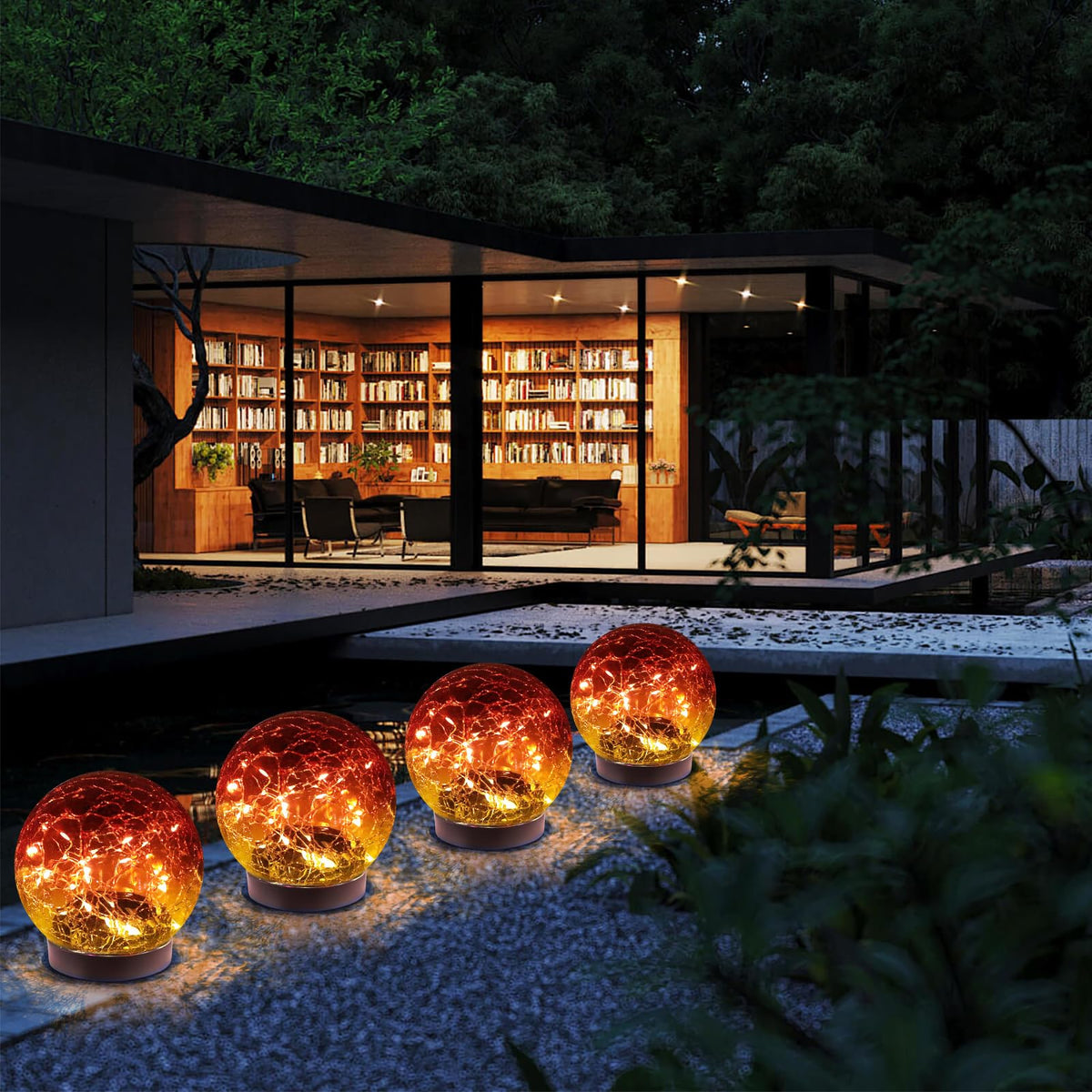 MLKNK weatherproof orbs resist rain for reliable nighttime ambience