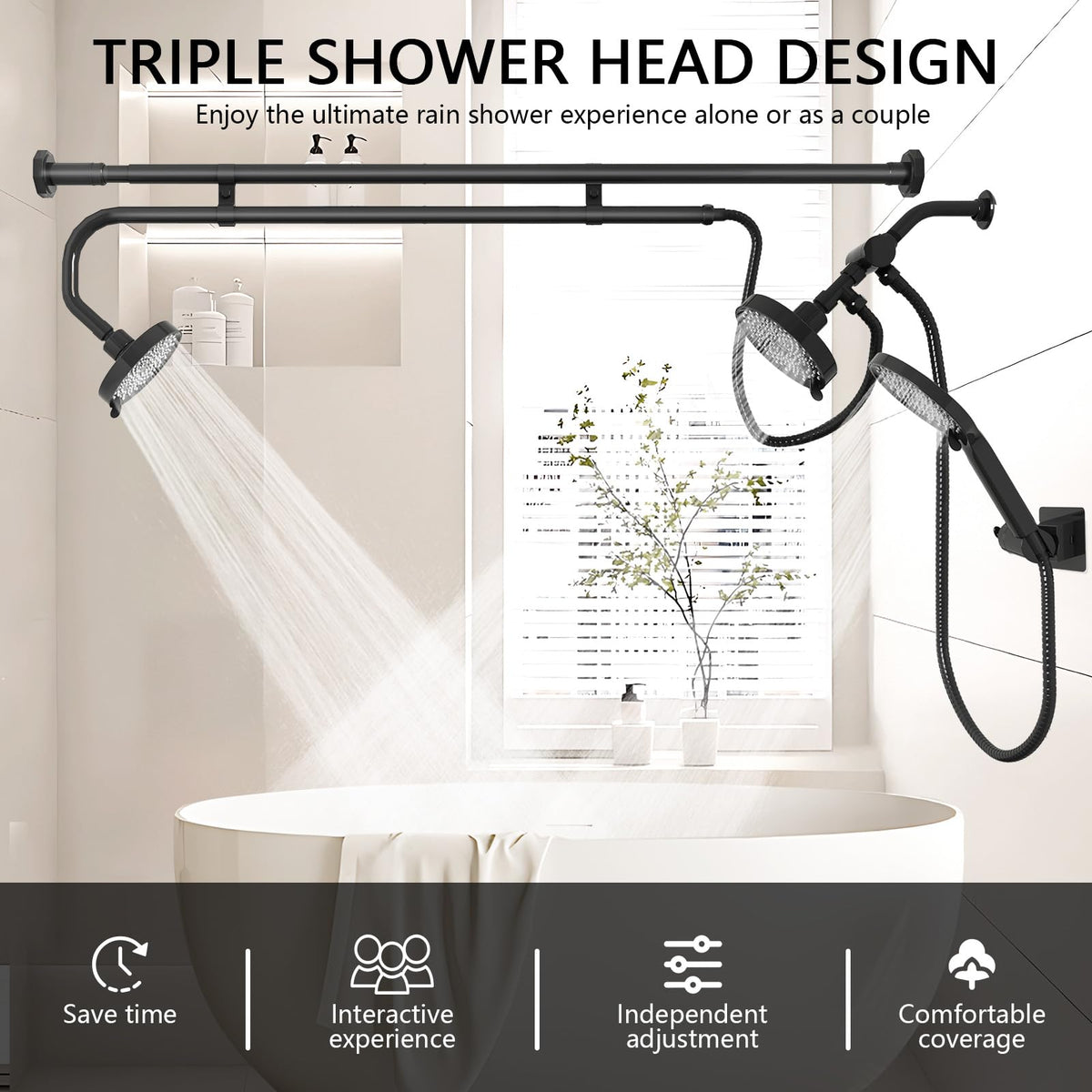 MLLNFUE adjustable shower modes for personalized comfort.