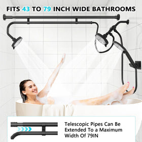 MLLNFUE dual shower heads high-pressure system for strong, consistent streams.
