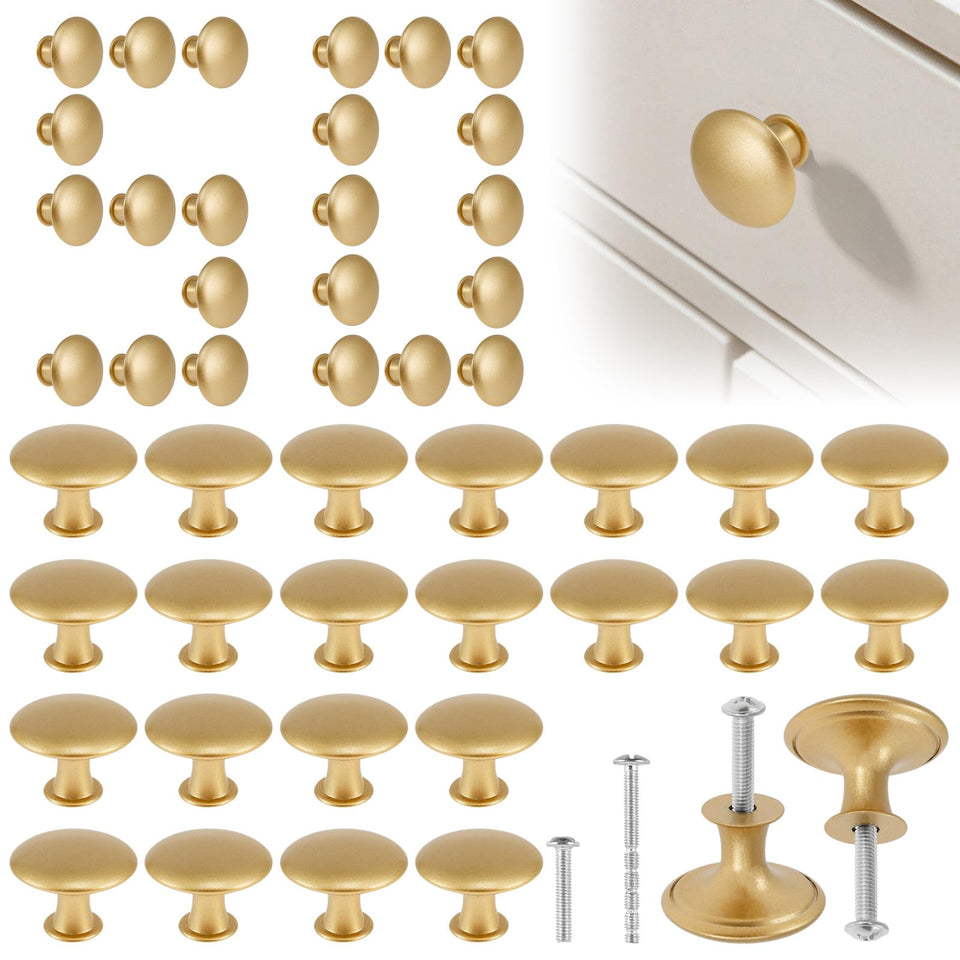 MLYNZXJSY gold round knob pack for modern kitchen cabinets and dressers