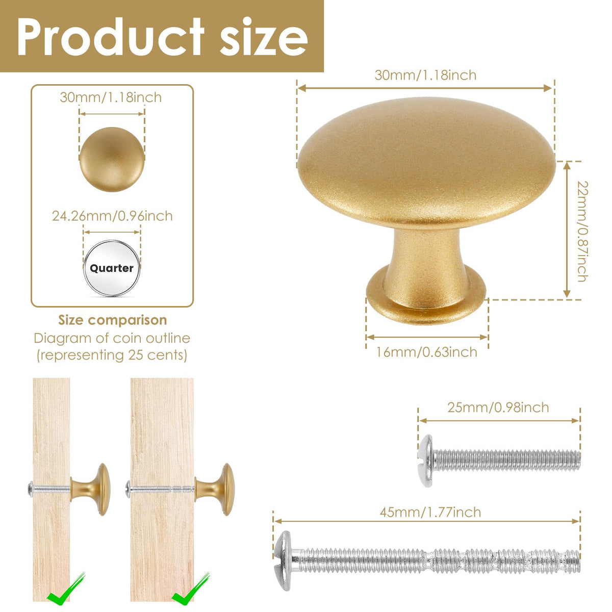 MLYNZXJSY knobs with screws included for quick installation