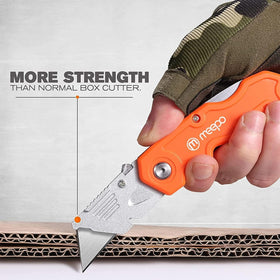 M MEEPO box cutter cutting rope and boxes with precision