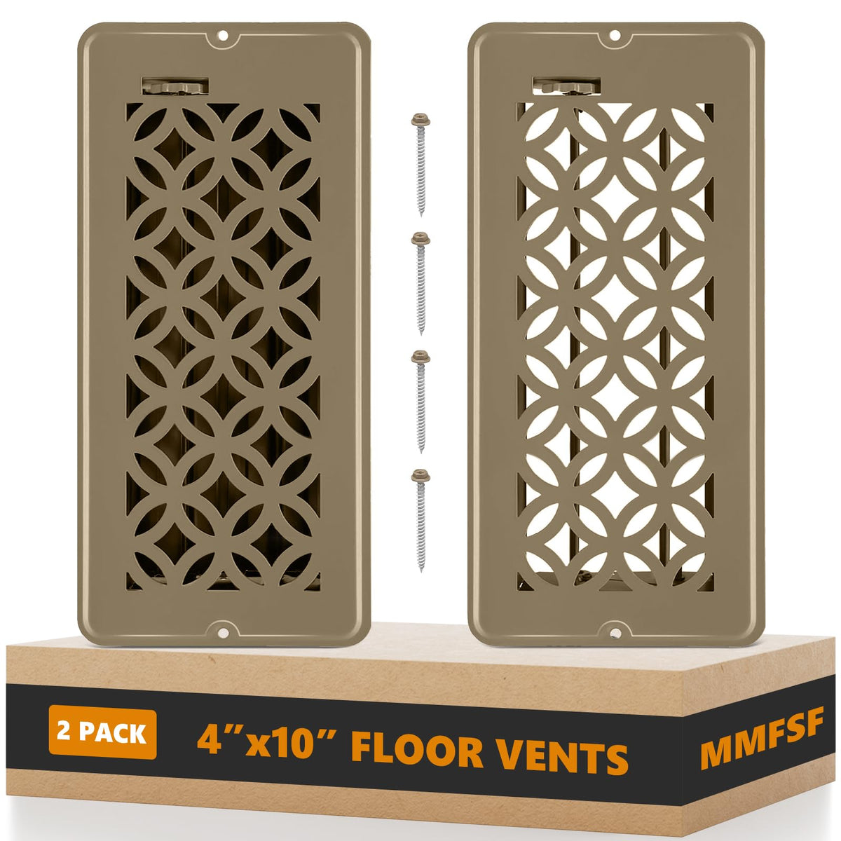 MMFSF floor vent cover with damper for precise airflow control.