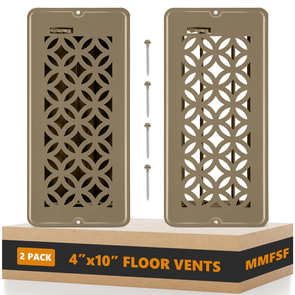 MMFSF floor vent cover with damper for precise airflow control.