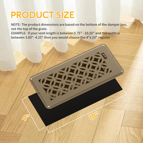 MMFSF decorative vent cover finish complements interiors on floors, ceilings, or walls.