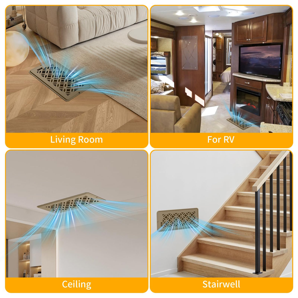 MMFSF floor vent cover supports up to 180 pounds of walkable weight.