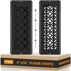 MMFSF floor vent cover 4x12 front view shows sturdy steel and clean lines.