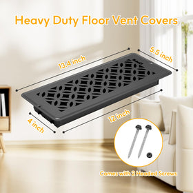 MMFSF floor vent cover 4x12 installed on floor demonstrates secure fit.