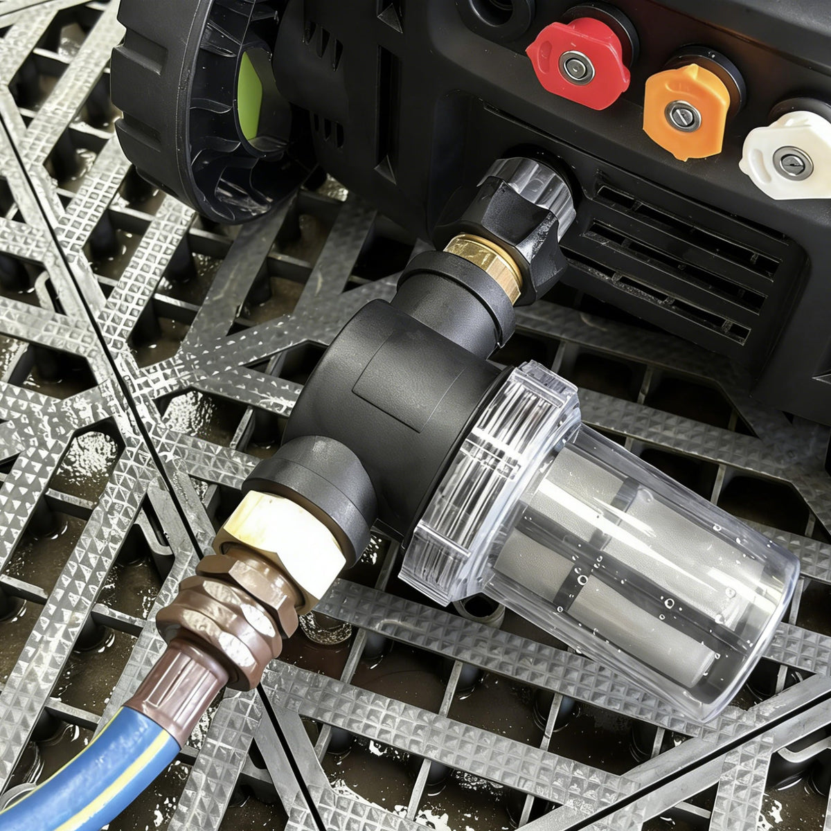 M MINGLE dual mesh screens protect equipment from sediment.