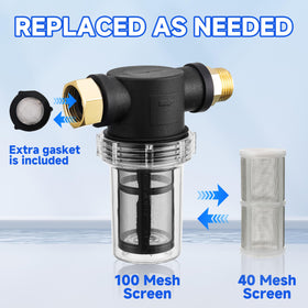 M MINGLE pressure-washer protection guards pumps and hoses.