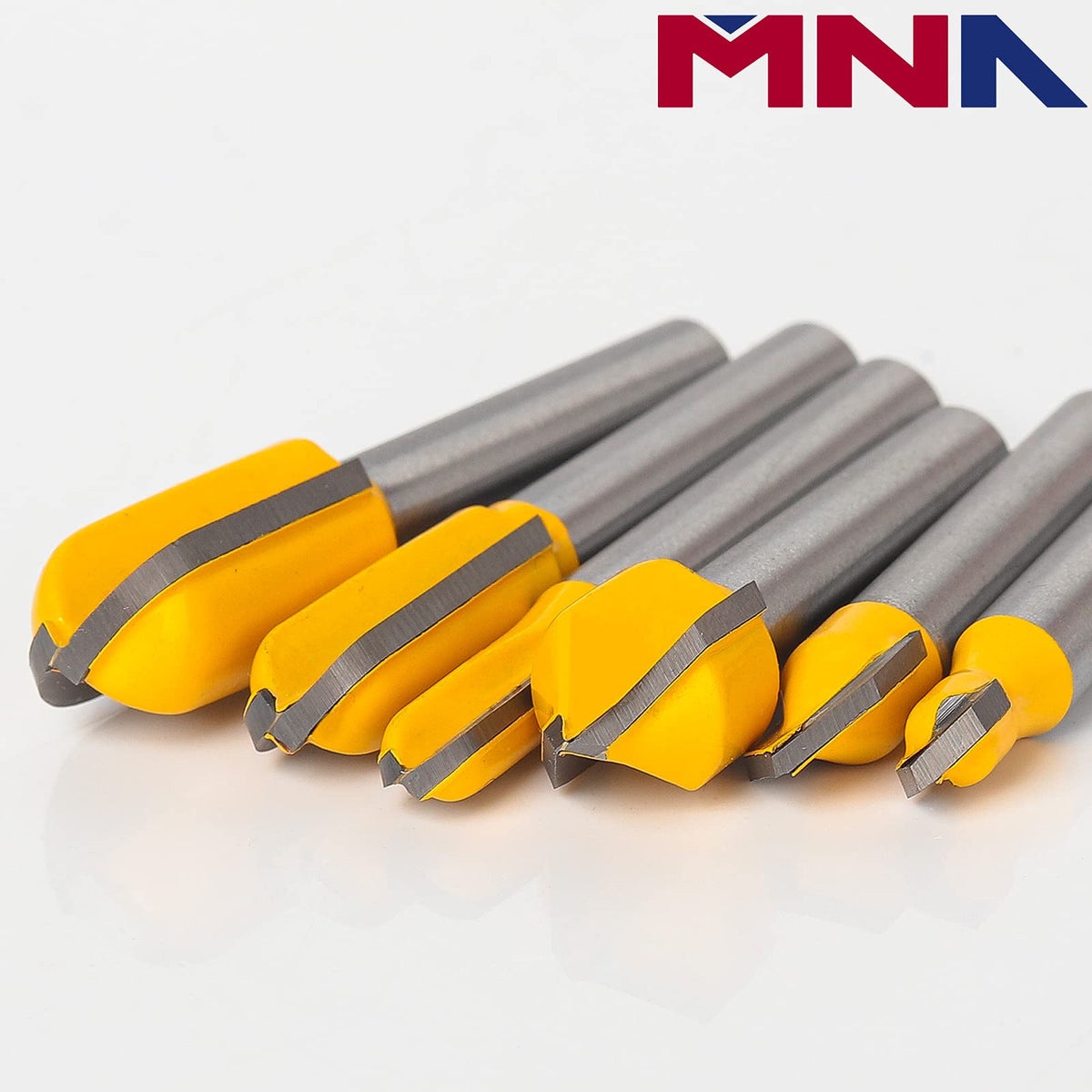 MNA CNC lettering bit enabling clean, detailed characters