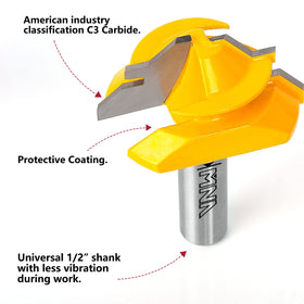 MNA Lock Miter Cutting Action reveals precise 90-degree joins