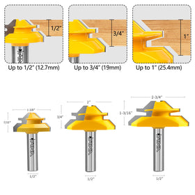 MNA Lock Miter Router Bit Assembly demonstrates self-aligning fit for easier setup