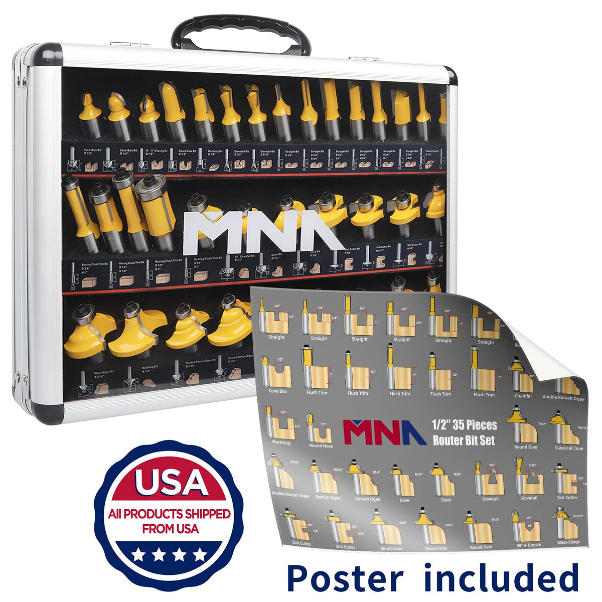 MNA branding on the sturdy case signaling a professional grade kit.