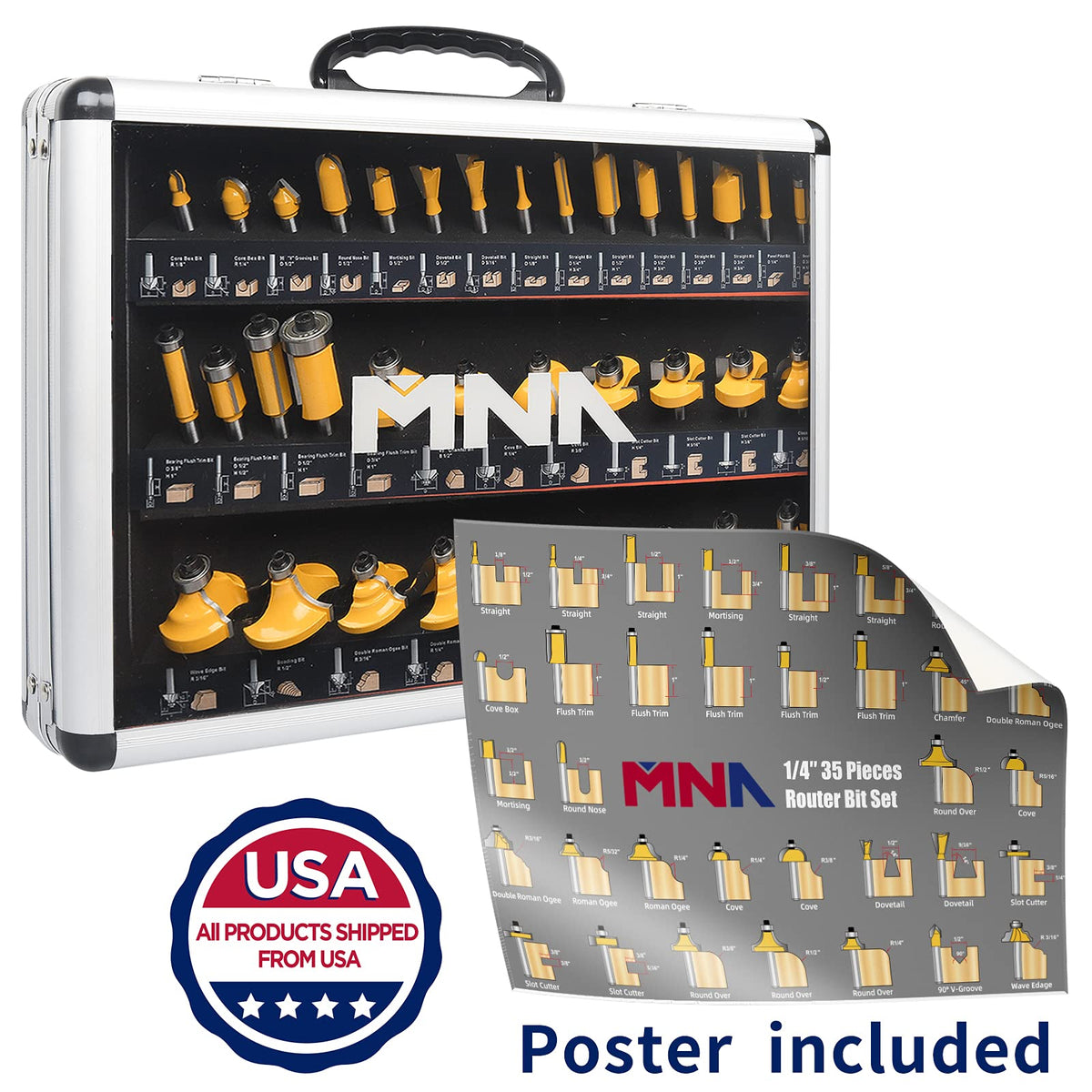 MNA storage case for router bits keeps tools protected and portable.