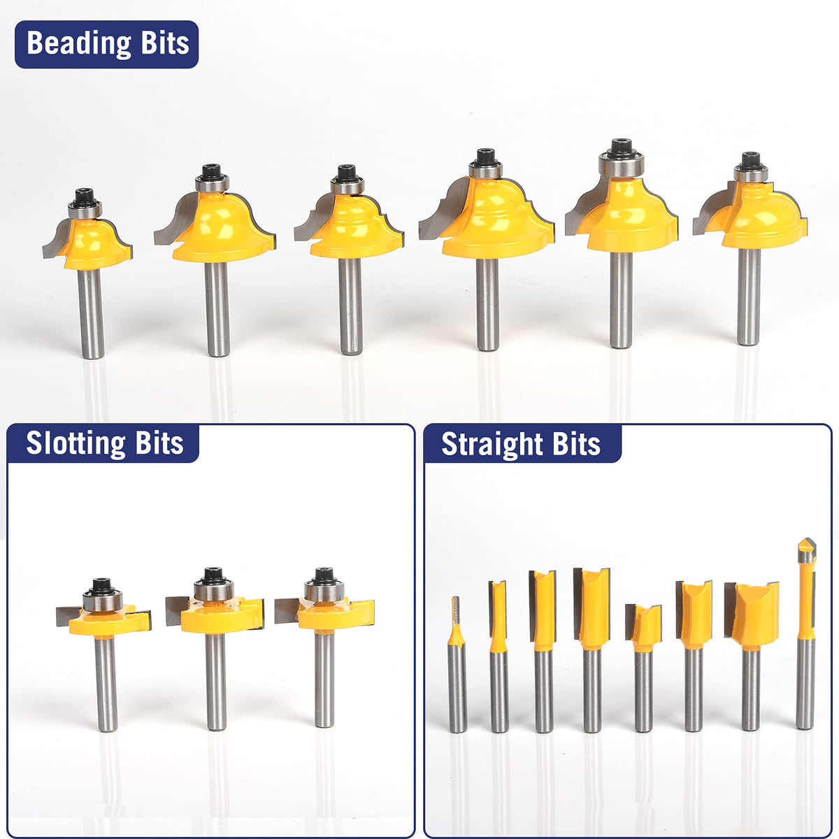 MNA universal 1/4 inch shank compatibility fits most routers.