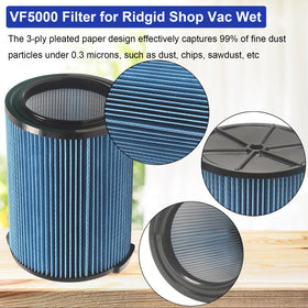 Three-layer design emphasizes high-efficiency filtration for dust and debris.