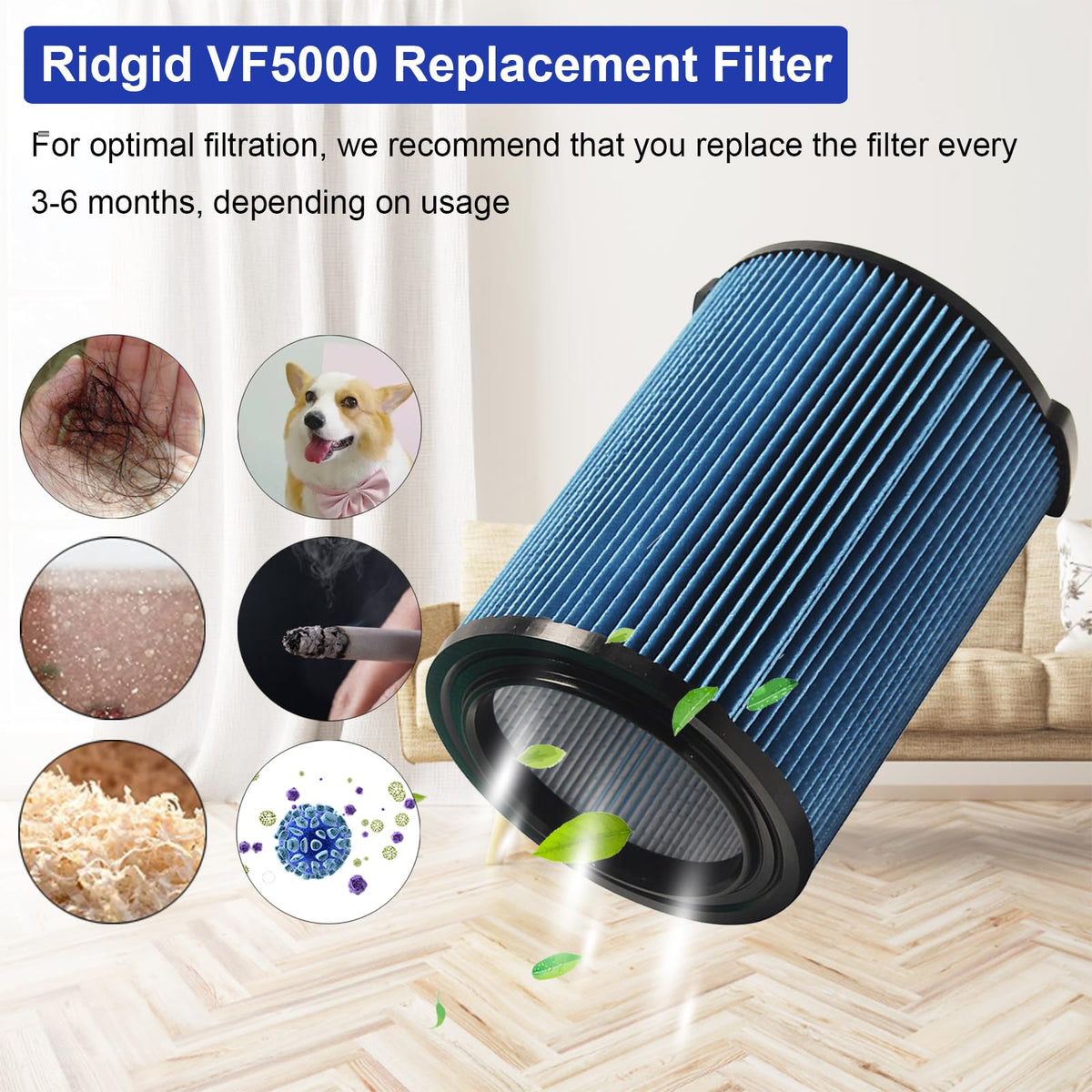 Washable and reusable filter that can be rinsed and dried.