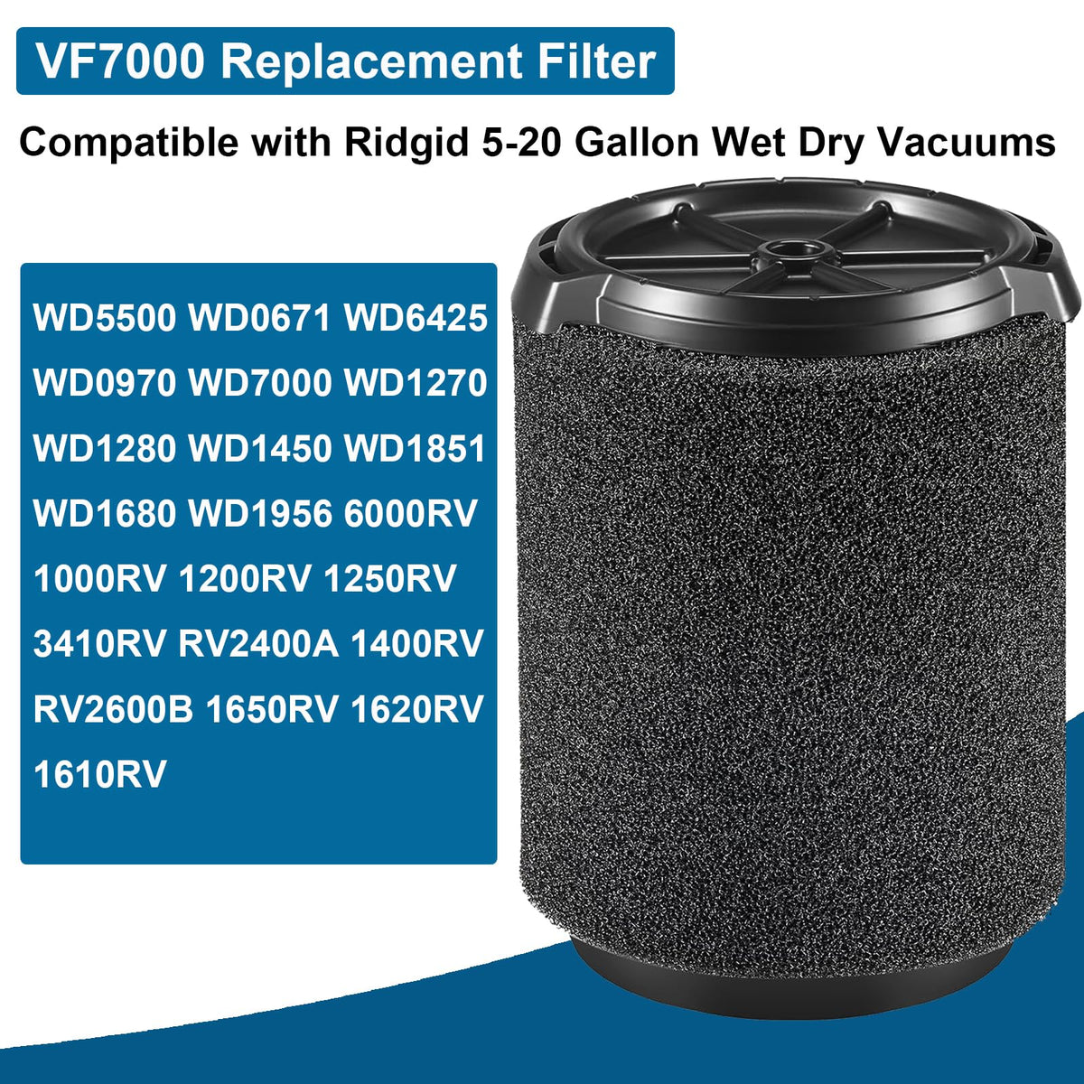 VF7000 compatibility with RIDGID and Husky vacuums enables easy swaps.