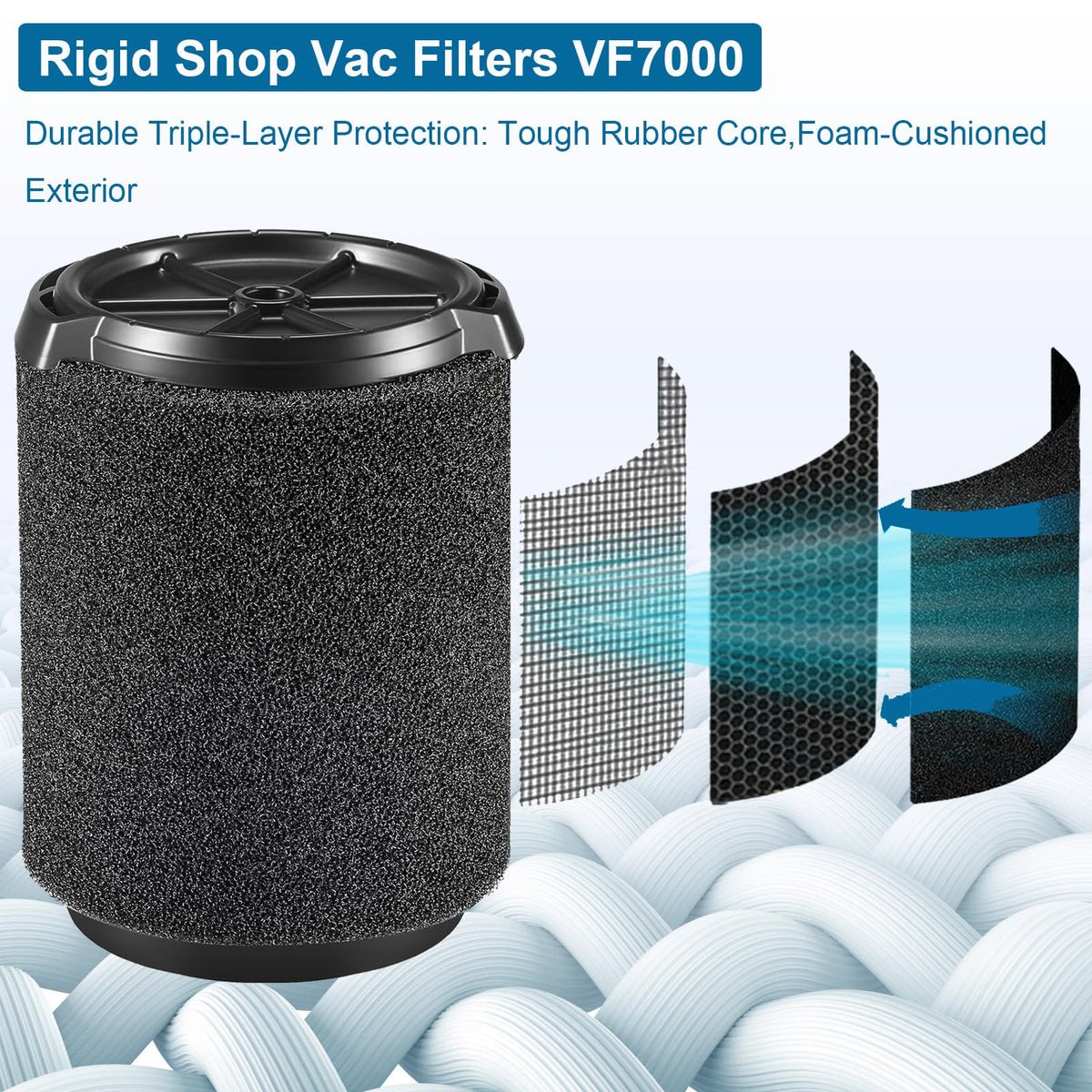 High density foam supports tight seal and steady suction.