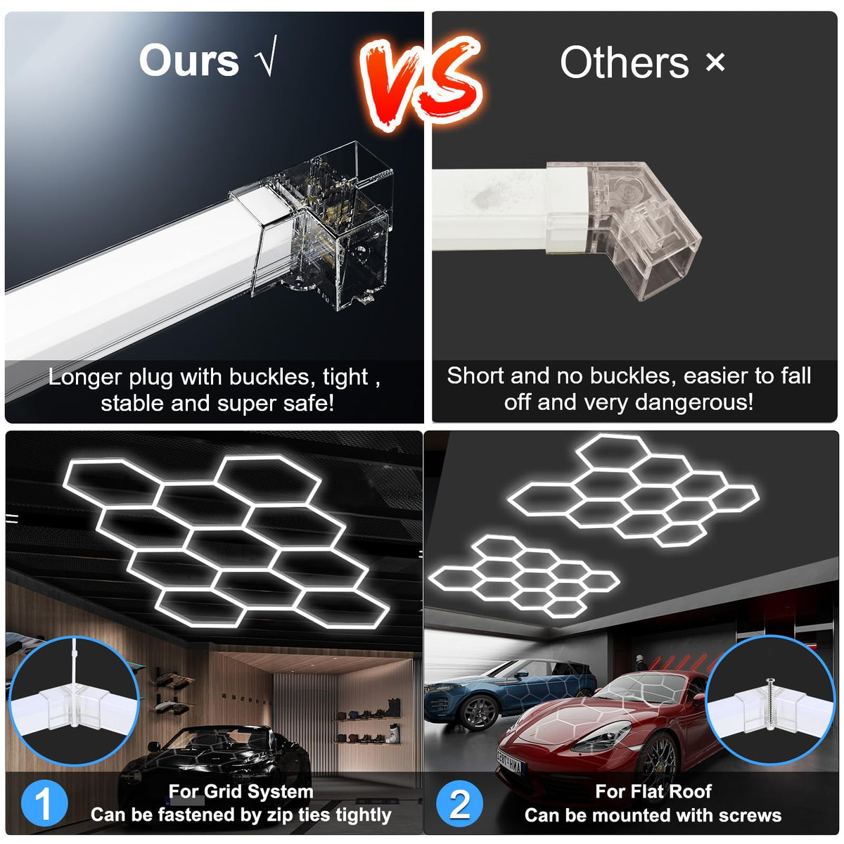 MODERN Hexagon system displays durable PC material and safe connections
