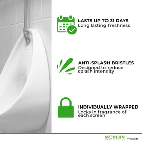 Modern Industrial fits standard urinals, offering reliable splash protection and simple maintenance.